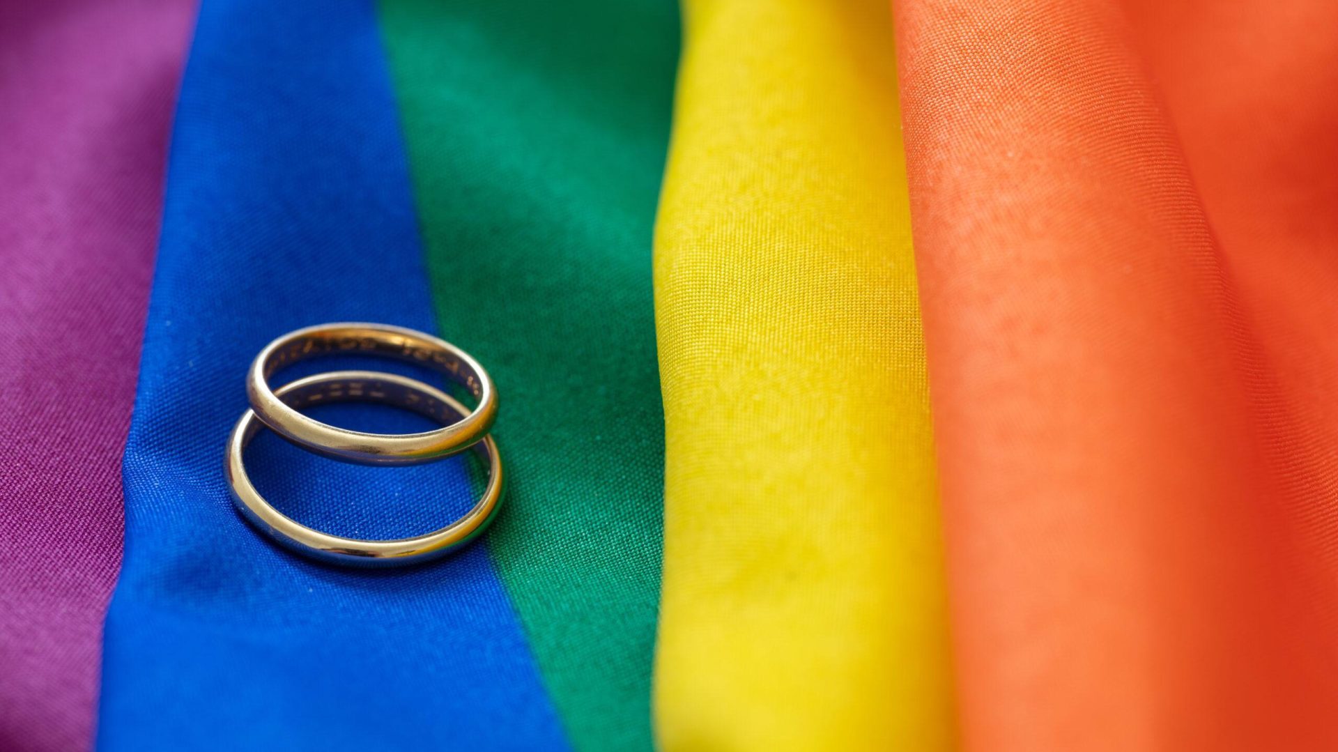 Rainbow rings representing marriage equality in Australia