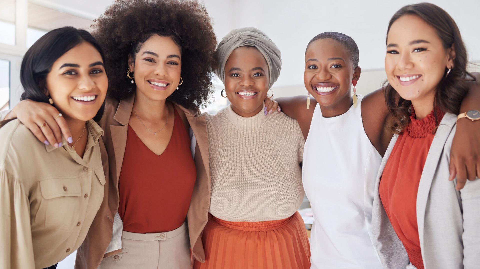 Diverse group of women leaders representing ITUC's Women in Leadership program